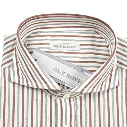 GUY ROVER コットン100% ホリゾンタルカラードレスシャツ