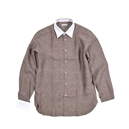 GUY ROVER リネン100% レギュラーカラークレリックシャツ