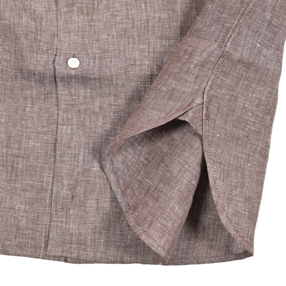 GUY ROVER リネン100% レギュラーカラークレリックシャツ