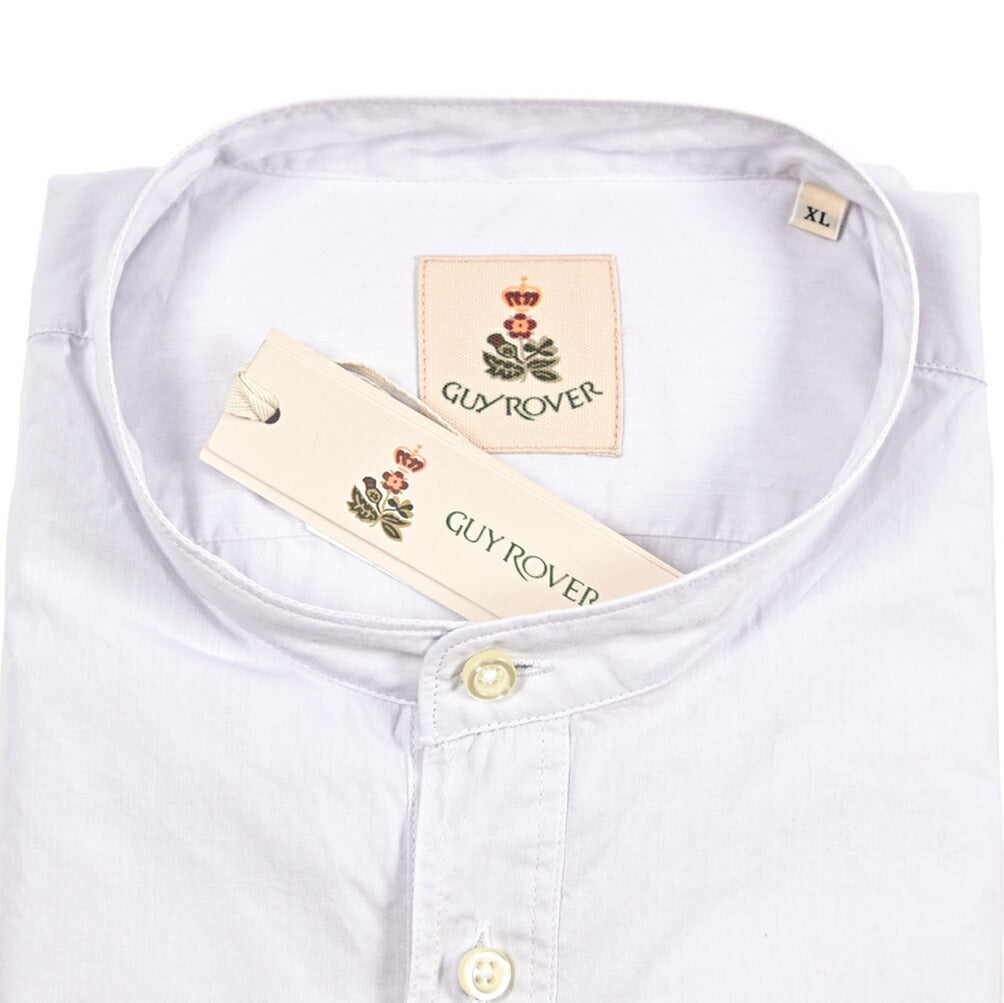 GUY ROVER コットン100% バンドカラーシャツ