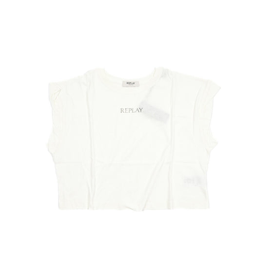 REPLAY コットン100% ノースリーブクロップド Tシャツ