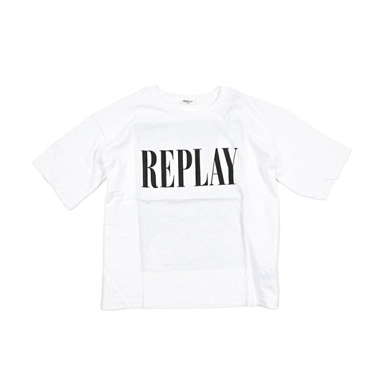 REPLAY コットン100% 半袖ロゴTシャツ