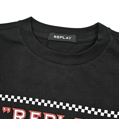 REPLAY コットン100% 半袖ロゴTシャツ