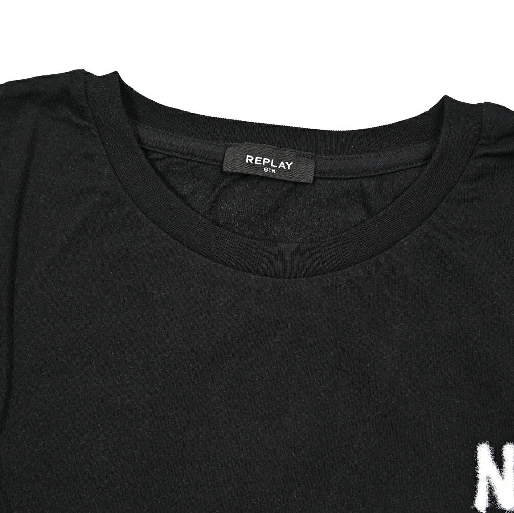REPLAY コットン100% 半袖クロップドTシャツ