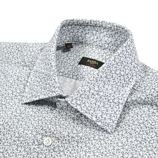 BARBA CULTO リネン混コットン ワイドカラーシャツ