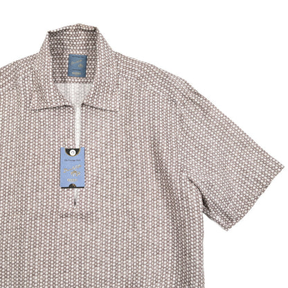 BARBA DANDYLIFE リネン100% 半袖プルオーバーシャツ 開襟シャツ