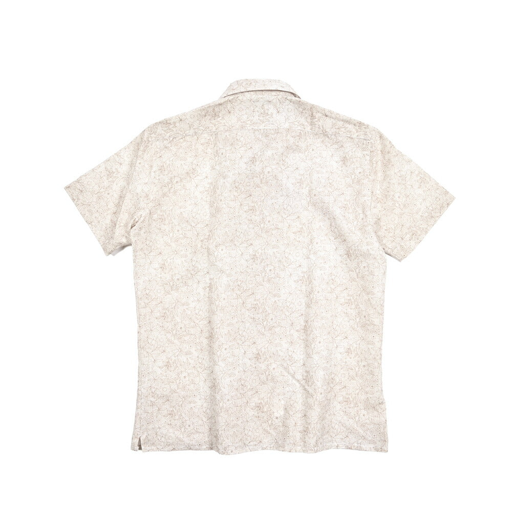 BARBA DANDYLIFE リネン混コットン 半袖オープンカラーシャツ 開襟シャツ