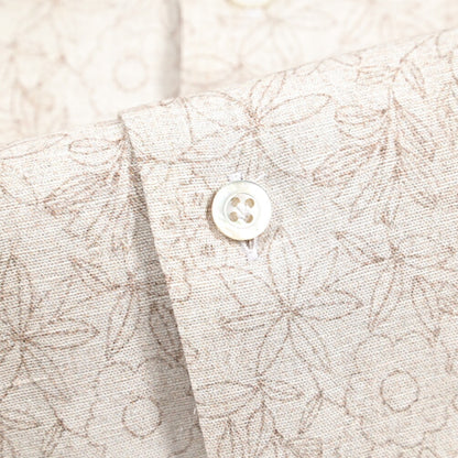 BARBA DANDYLIFE リネン混コットン 半袖オープンカラーシャツ 開襟シャツ