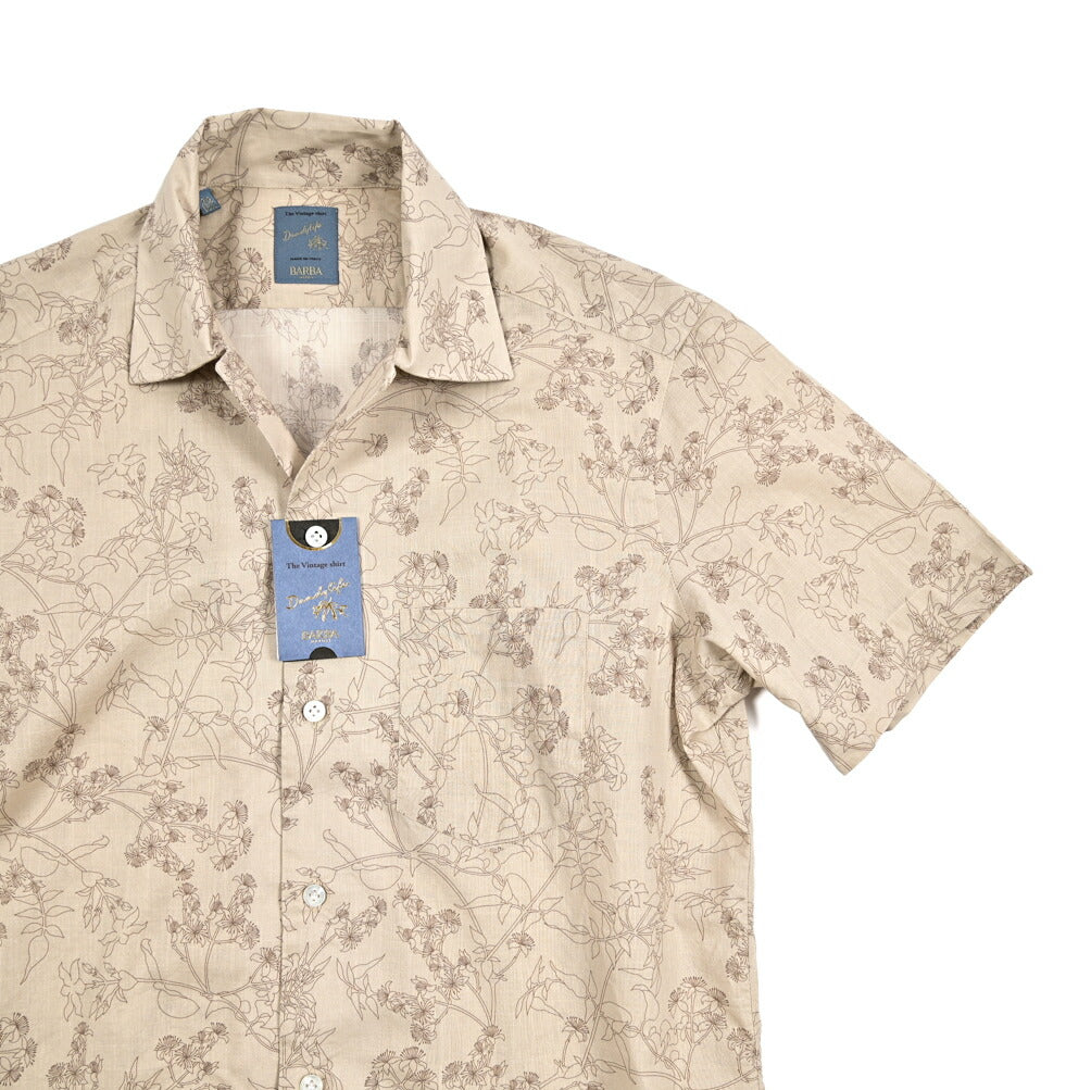 BARBA DANDYLIFE コットン100% 半袖オープンカラーシャツ