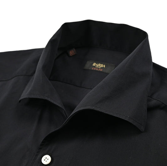 BARBA コットン100% スキッパーカラーシャツ 開襟シャツ