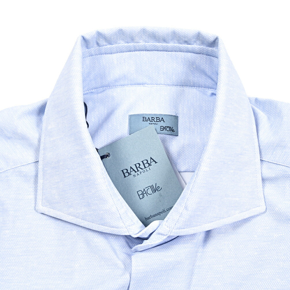 BARBA B ACTIVE スーパーストレッチナイロン ホリゾンタルカラーシャツ