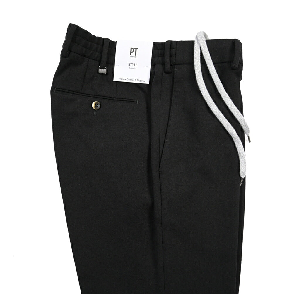 PT TORINO Traveller “SLIM FIT” ポンチジャージー ドローコード付きイージーパンツ