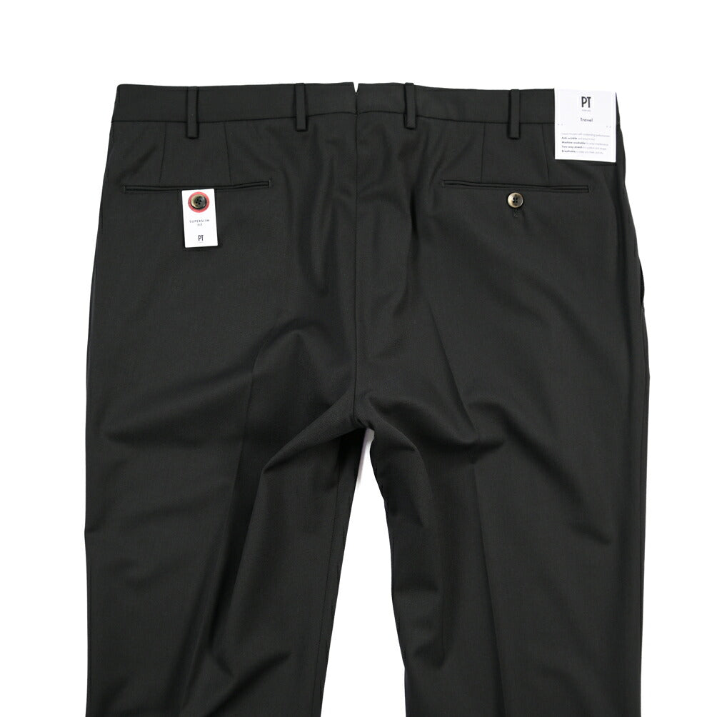 PT TORINO Travel “SUPERSLIM FIT” 高機能ストレッチウール ノータックスラックス / TECHNO WASHABLE WOOL