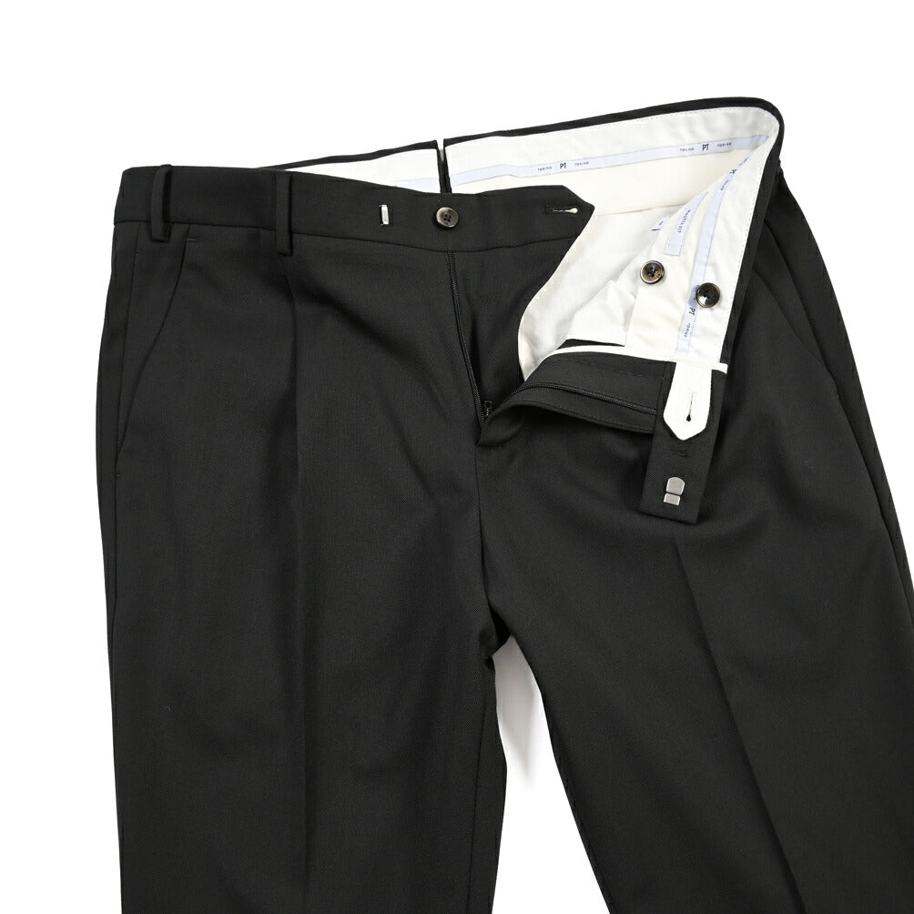 PT TORINO “MASTER FIT” 高機能ストレッチウール ワンタックスラックス / TECHNO WASHABLE WOOL