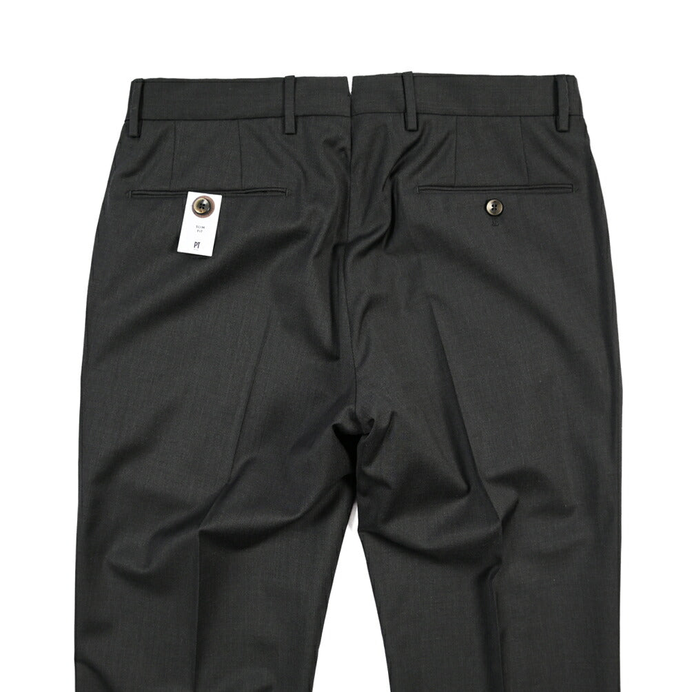 PT TORINO “SLIM FIT” ストレッチウール ノータックスラックス