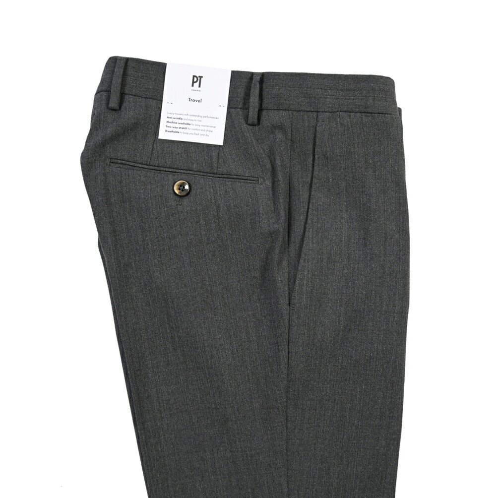 PT TORINO Travel “SUPERSLIM FIT” 高機能ストレッチウール ノータックスラックス / TECHNO WASHABLE WOOL