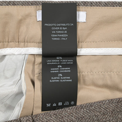 PT TORINO Edge “REBEL FIT” カシミヤ混ウール ワンタックヘリンボーンスラックス