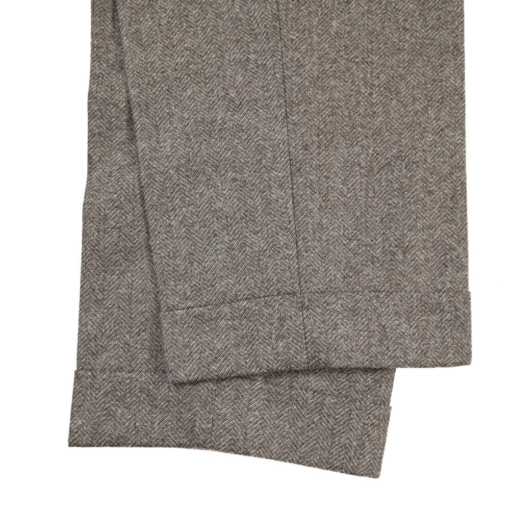 PT TORINO Edge “REBEL FIT” カシミヤ混ウール ワンタックヘリンボーンスラックス