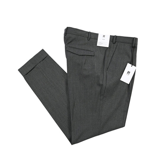 PT TORINO Travel “MASTER FIT” 高機能ストレッチウール ワンタックスラックス / TECHNO WASHABLE WOOL