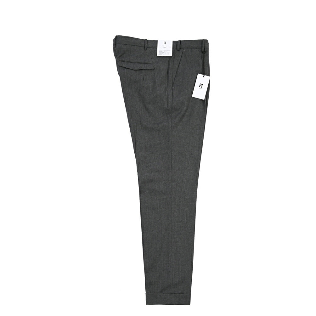 PT TORINO Travel “MASTER FIT” 高機能ストレッチウール ワンタックスラックス / TECHNO WASHABLE WOOL