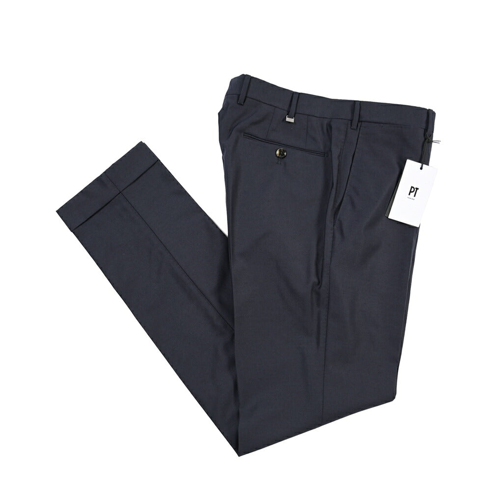 PT TORINO “SLIM FIT” シルクカシミヤ混ウール ノータックスラックス
