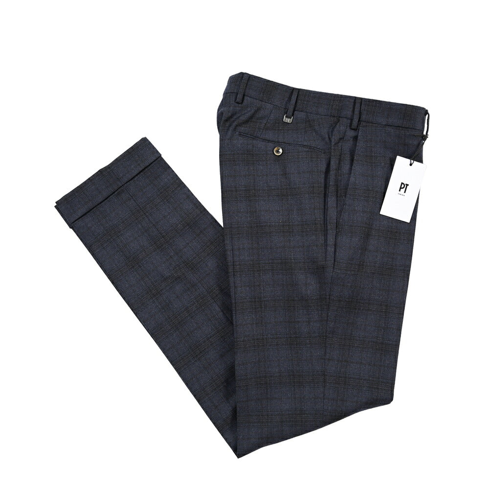 PT TORINO “SLIM FIT” ストレッチウール ノータックスラックス