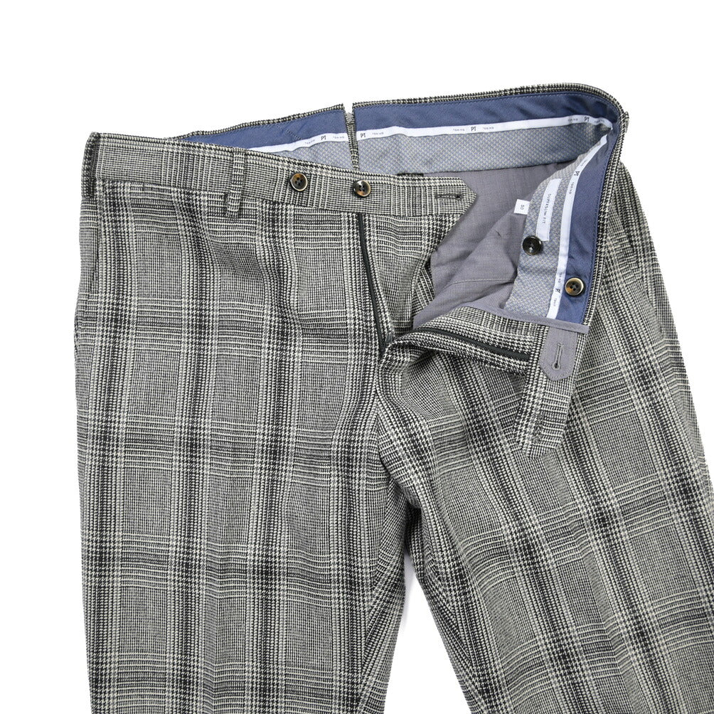 PT TORINO “SUPERSLIM FIT” コットン混ウール ノータックパンツ