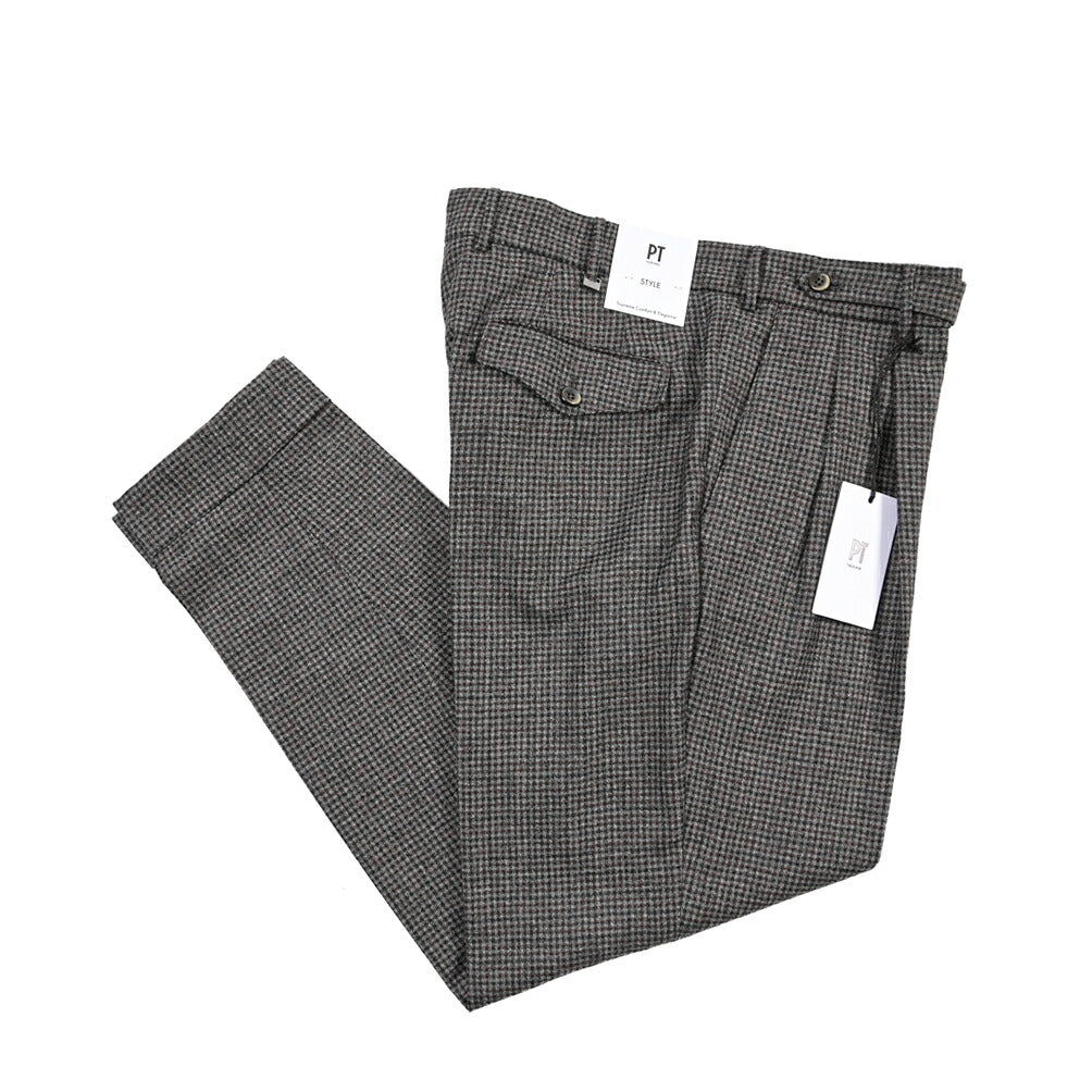 PT TORINO “CARROT FIT” SUPER 100's ヴァージンウール100% ツータックグルカパンツ
