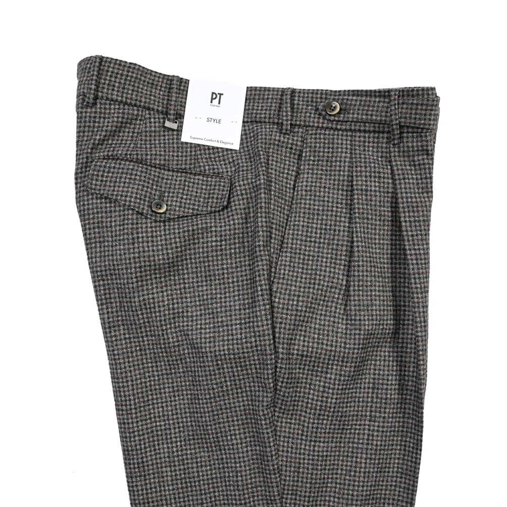 PT TORINO “CARROT FIT” SUPER 100's ヴァージンウール100% ツータックグルカパンツ