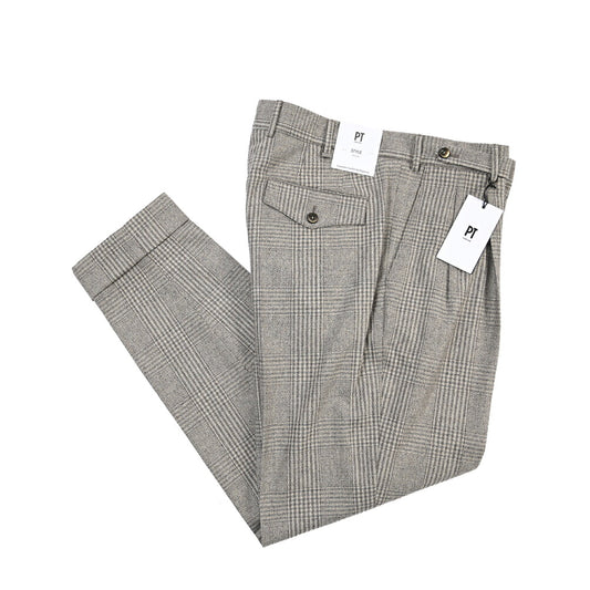 PT TORINO Deluxe “CARROT FIT” カシミヤ混ウール ツータックグルカパンツ