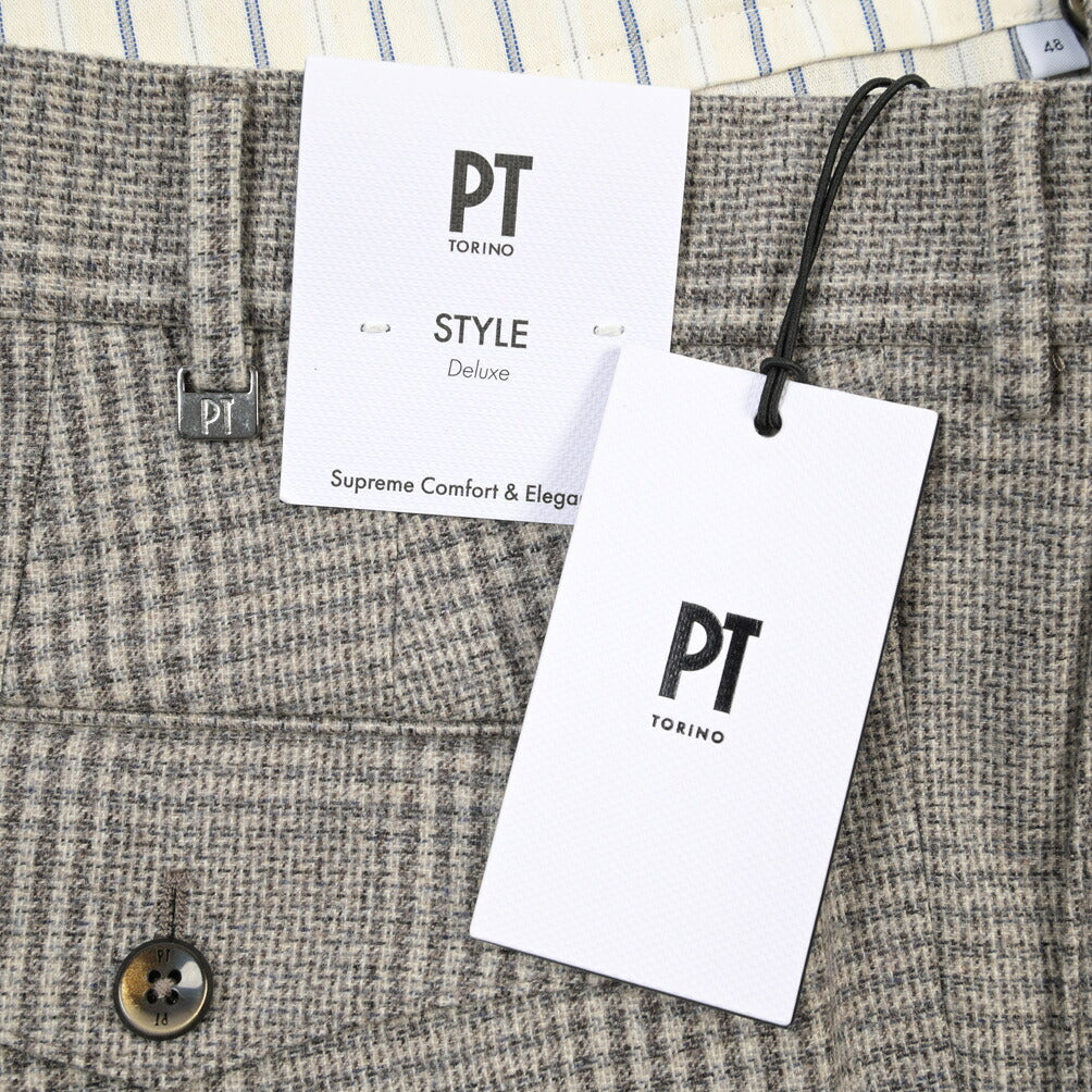 PT TORINO Deluxe “CARROT FIT” カシミヤ混ウール ツータックグルカパンツ