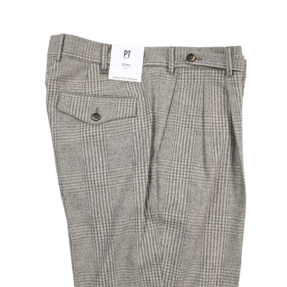 PT TORINO Deluxe “CARROT FIT” カシミヤ混ウール ツータックグルカパンツ
