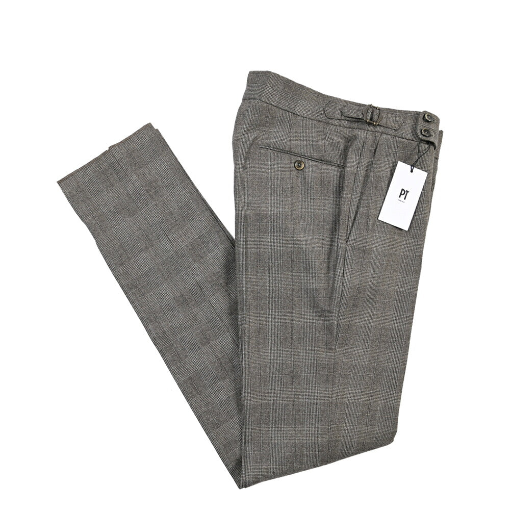 PT TORINO “SLIM FIT” SUPER 100's ヴァージンウール100% ノータックグルカパンツ