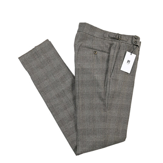 PT TORINO “SLIM FIT” SUPER 100's ヴァージンウール100% ノータックグルカパンツ