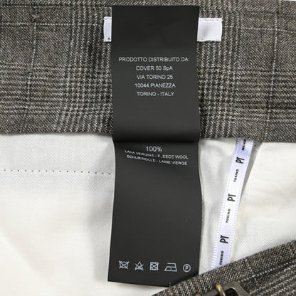 PT TORINO “SLIM FIT” SUPER 100's ヴァージンウール100% ノータックグルカパンツ