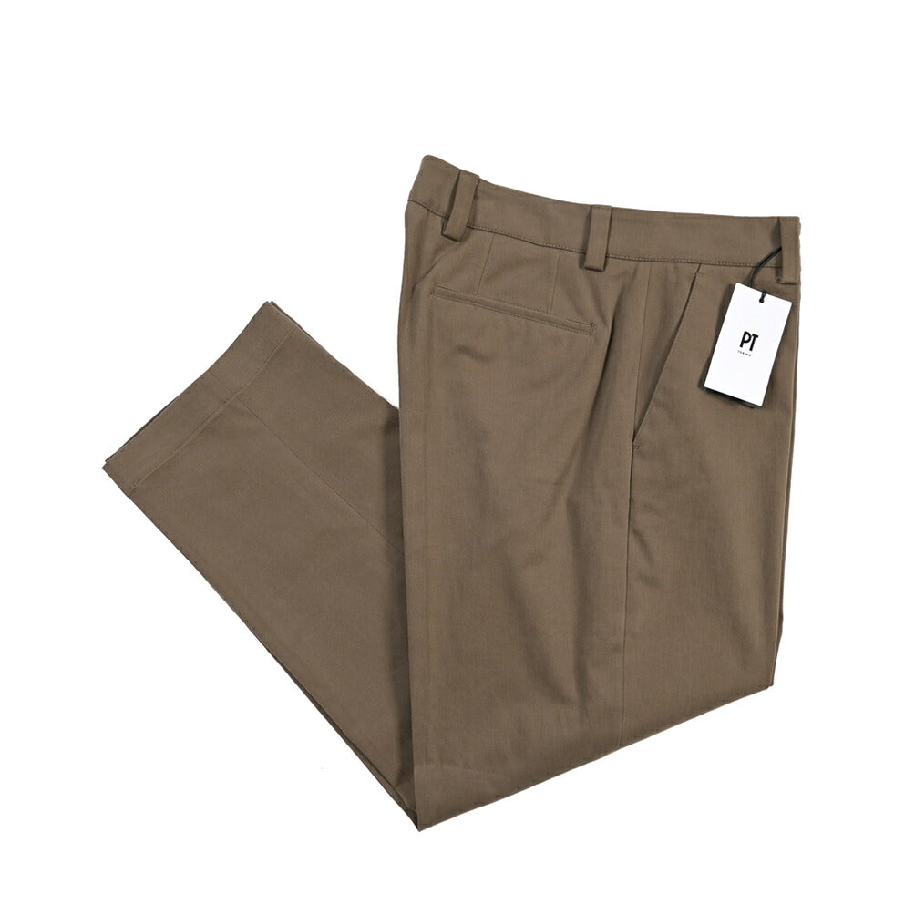 PT TORINO “GIO” カシミヤ混コットン ノータックパンツ