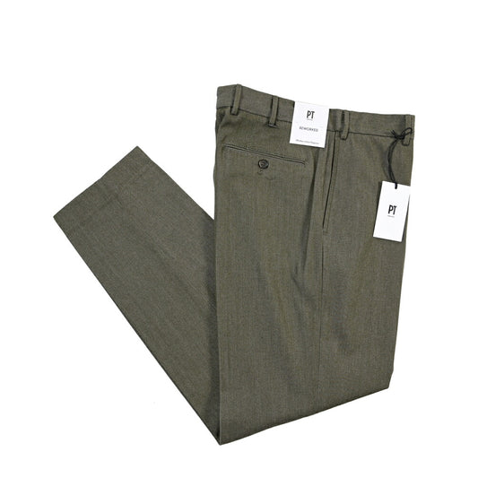 PT TORINO ReWorked “MADS CARROT FIT” コットン混ウール ノータックパンツ