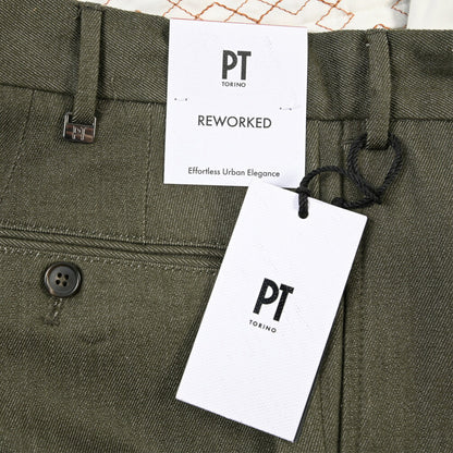 PT TORINO ReWorked “MADS CARROT FIT” コットン混ウール ノータックパンツ