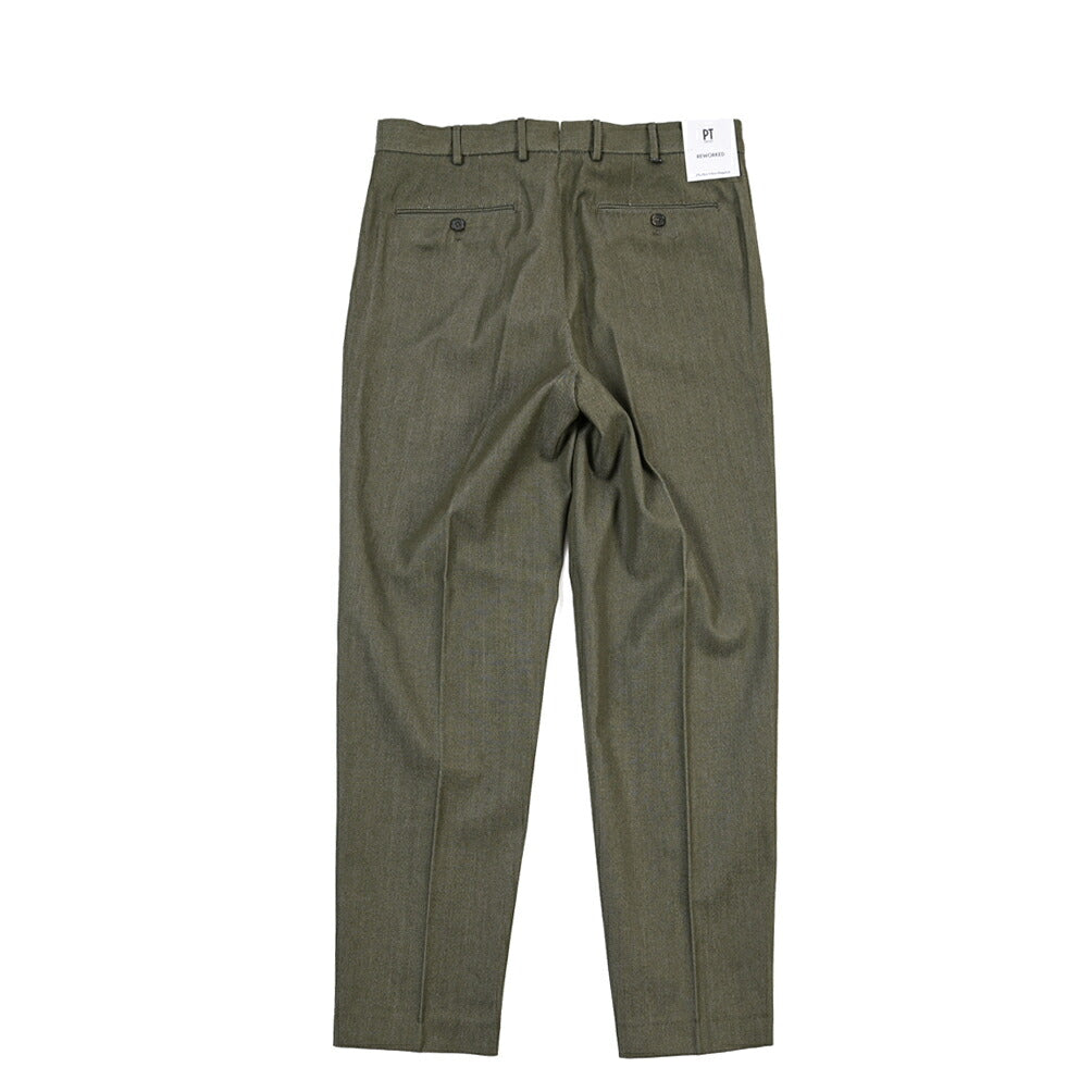 PT TORINO ReWorked “MADS CARROT FIT” コットン混ウール ノータックパンツ