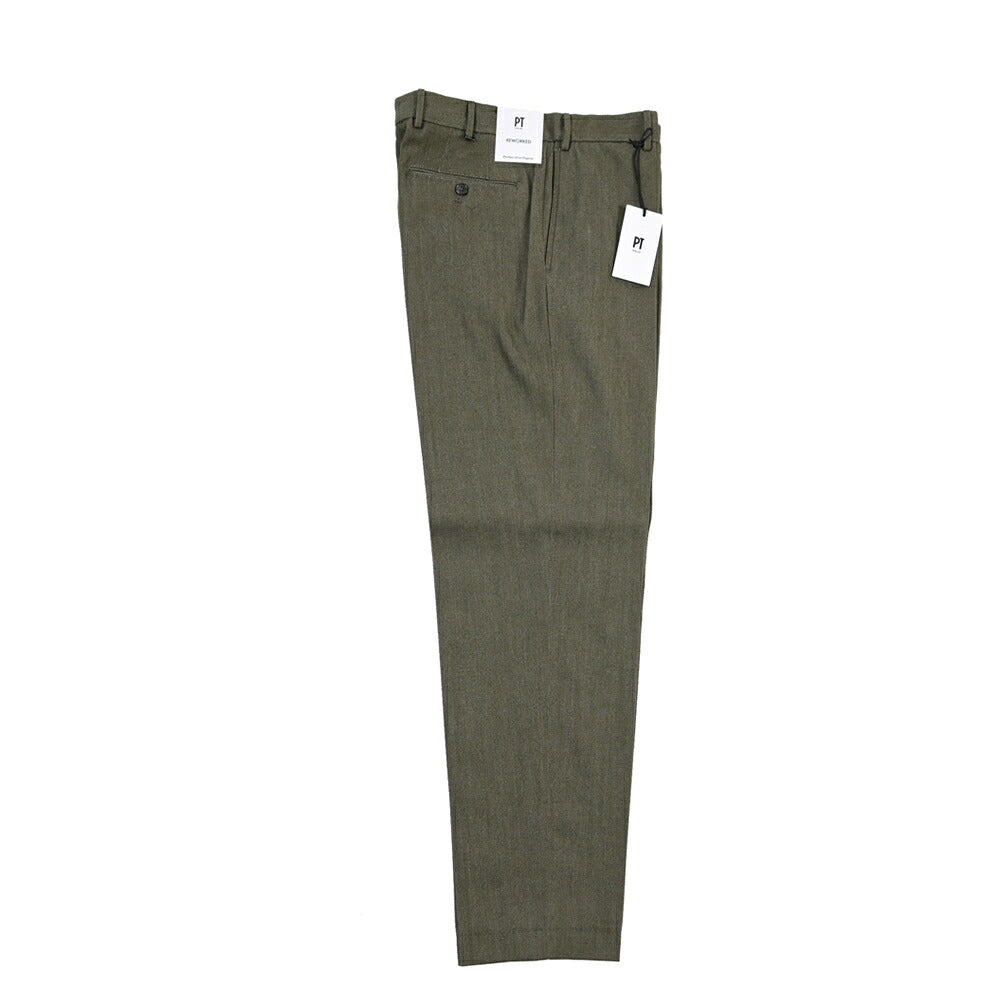 PT TORINO ReWorked “MADS CARROT FIT” コットン混ウール ノータックパンツ