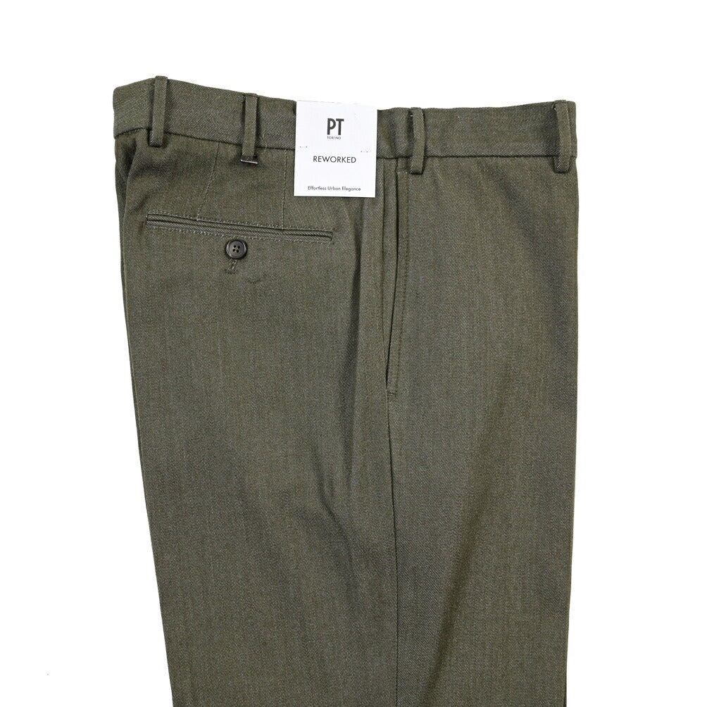 PT TORINO ReWorked “MADS CARROT FIT” コットン混ウール ノータックパンツ