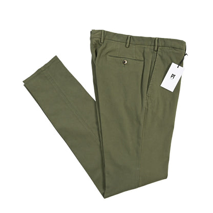PT TORINO “SUPERSLIM FIT” モダール混コットン ノータックパンツ
