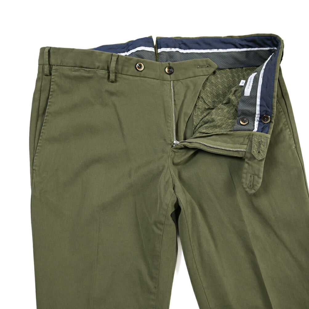 PT TORINO “SUPERSLIM FIT” モダール混コットン ノータックパンツ