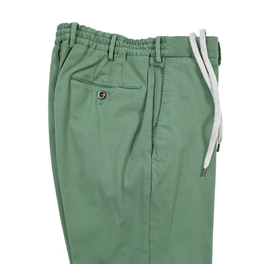 PT TORINO “SLIM FIT” モダール混コットン ドローコード付きパンツ
