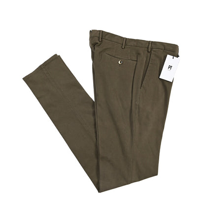 PT TORINO “SUPERSLIM FIT” モダール混コットン ノータックパンツ