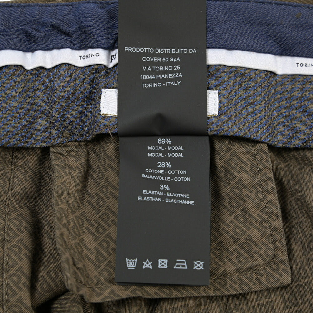 PT TORINO “SUPERSLIM FIT” モダール混コットン ノータックパンツ