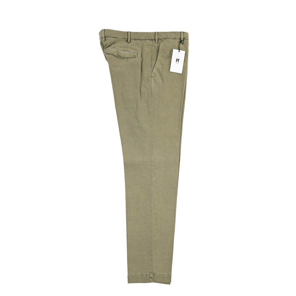 PT TORINO “MASTER FIT” リヨセル混コットン ノータックパンツ