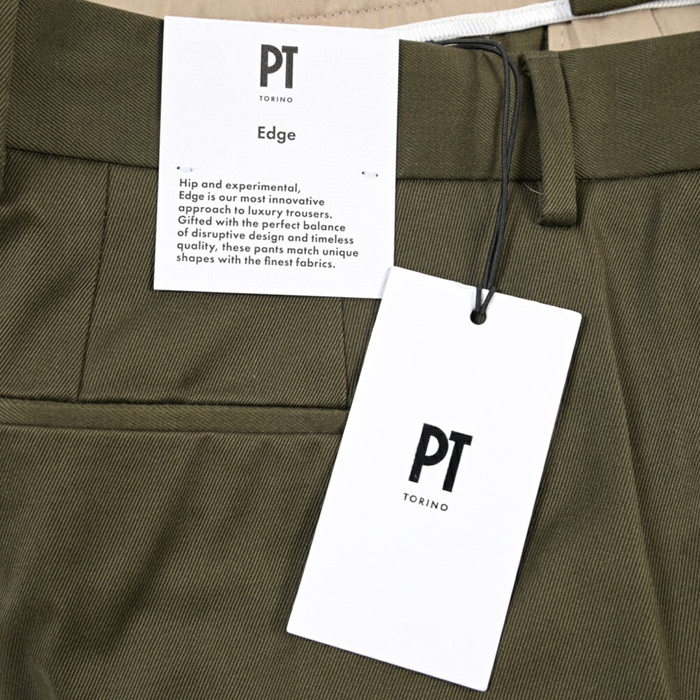 PT TORINO Edge “UNDICI” ストレッチコットン ワンタックパンツ