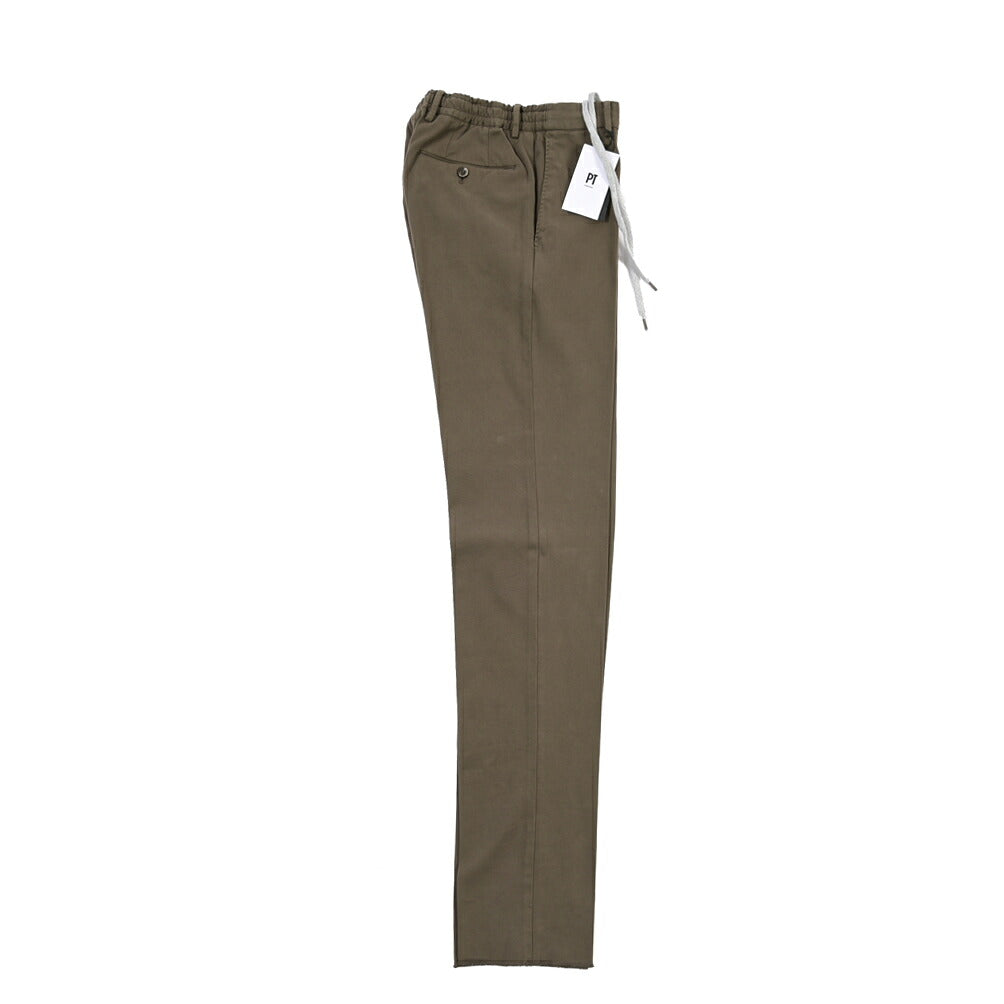 PT TORINO “SLIM FIT” カシミヤ混コットン ドローコード付きパンツ
