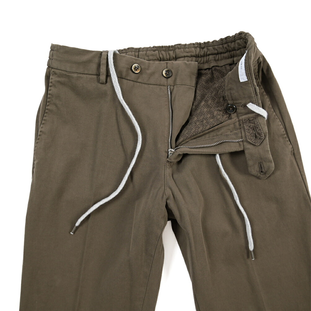 PT TORINO “SLIM FIT” カシミヤ混コットン ドローコード付きパンツ